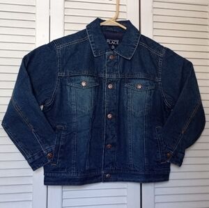 The Children's Place Med Wash Blue Jean Denim Jacket Kids M 7/8 Fleece Lined